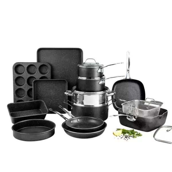 GRANITESTONE 20-Piece Aluminum Ultra-Durable Non-Stick Diamond Infused Cookware and Bakeware Set