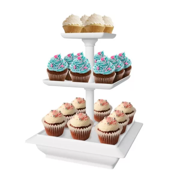 Chef Buddy 3-Tier Collapsible Dessert Stand with Self Storing Base