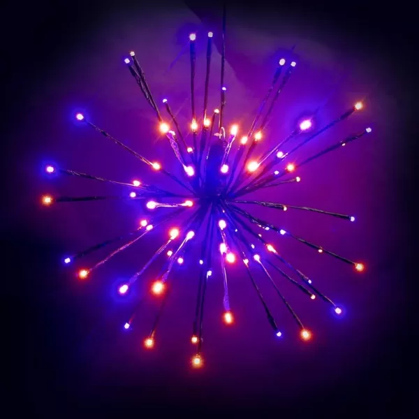 HOLIDYNAMICS HOLIDAY LIGHTING SOLUTIONS 16 in. Orange/Purple LED Spritzer Halloween Yard Decoration