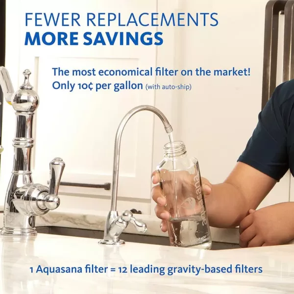 Aquasana 2-Stage Under Counter Water Filtration System with Chrome Finish Faucet