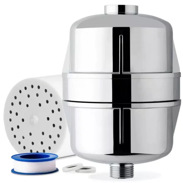 ISPRING 15-Stage High Output Universal Shower Filter Water Filtration System with Replaceable Cartridge in Chrome