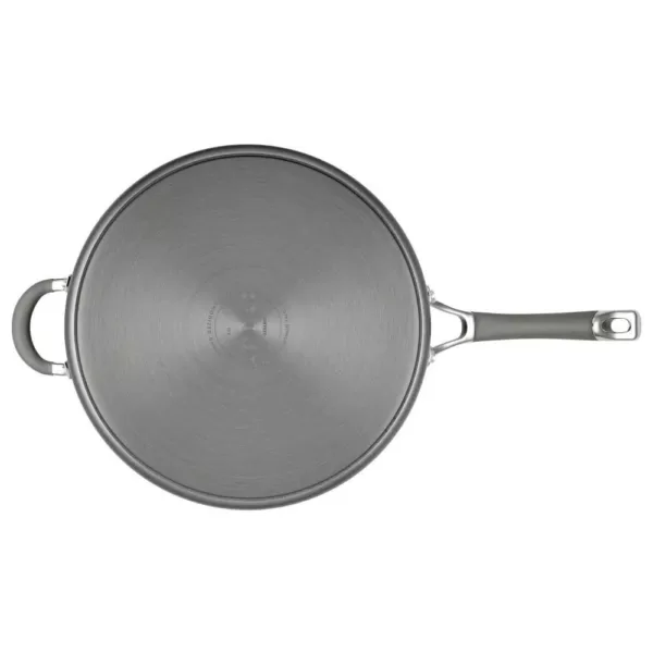 Circulon Elementum 5 qt. Hard-Anodized Aluminum Nonstick Saute Pan in Oyster Gray with Glass Lid