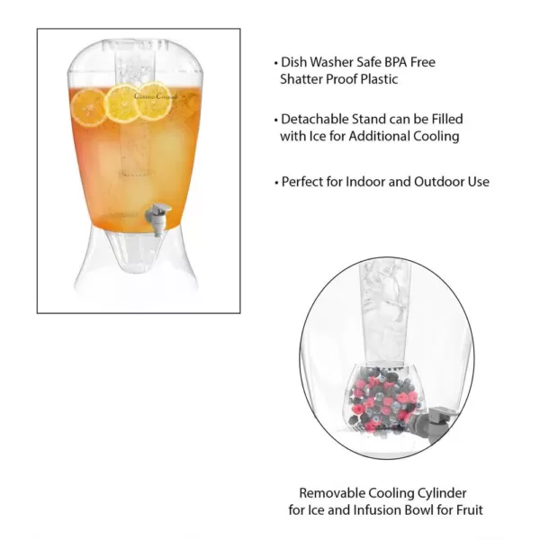 Classic Cuisine 20 oz. BPA Free Shatter Proof Beverage Dispenser