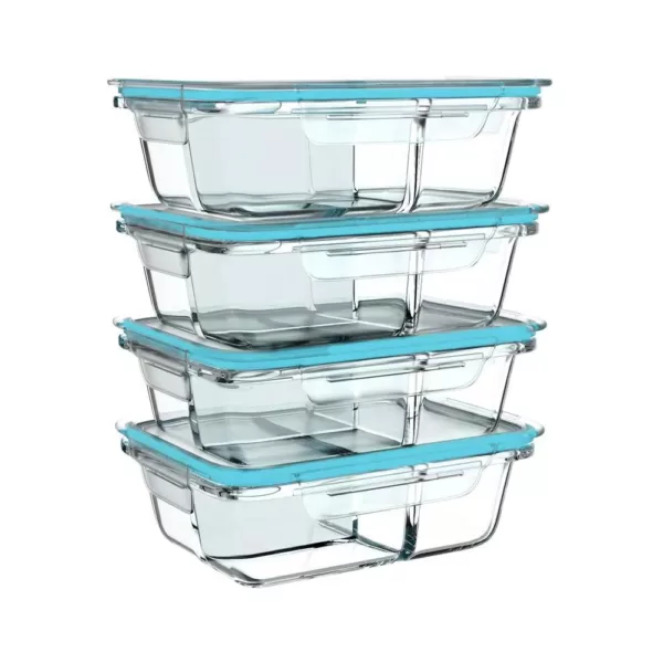 Classic Cuisine 8-Piece Glass Food Storage Containers with Snap Shut Lids