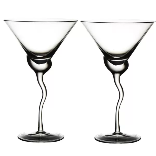 Abigails Martini 13 oz. Glass with Wave Stem (Set of 4)