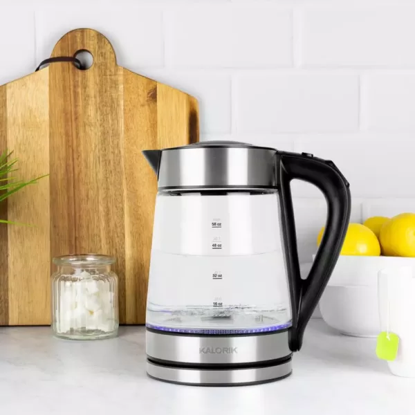 KALORIK 7-Cup Cordless Glass Electric Kettle