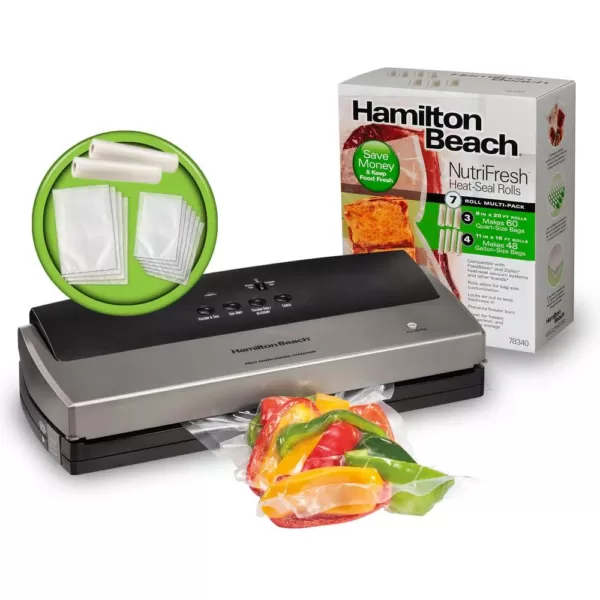 Hamilton Beach NutriFresh Clear Vacuum Sealer Bag Rolls 7-Roll Multi-Pack