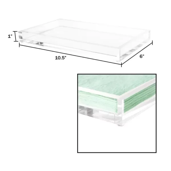 Lavish Home Minimalist Clear Acrylic Catch-All Decorative Tray