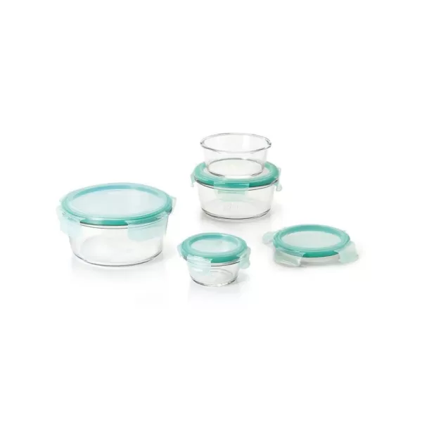 OXO Good Grips 8-Piece Smart Seal Glass Round Container Set