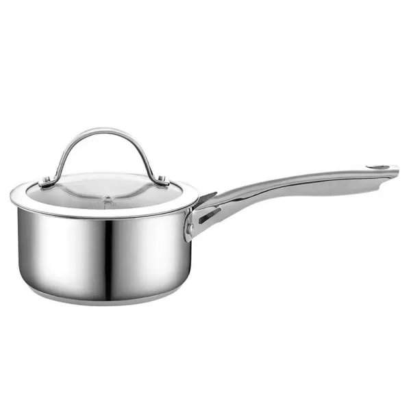 Cooks Standard Classic 1.5 qt. Stainless Steel Sauce Pan with Glass Lid