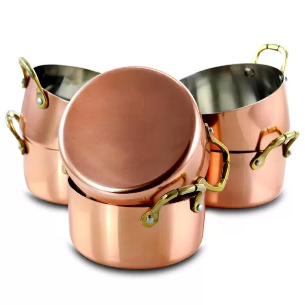 Gibson Home Rembrandt 0.5 qt. Round Stainless Steel Dutch Oven in Copper 6-Pack