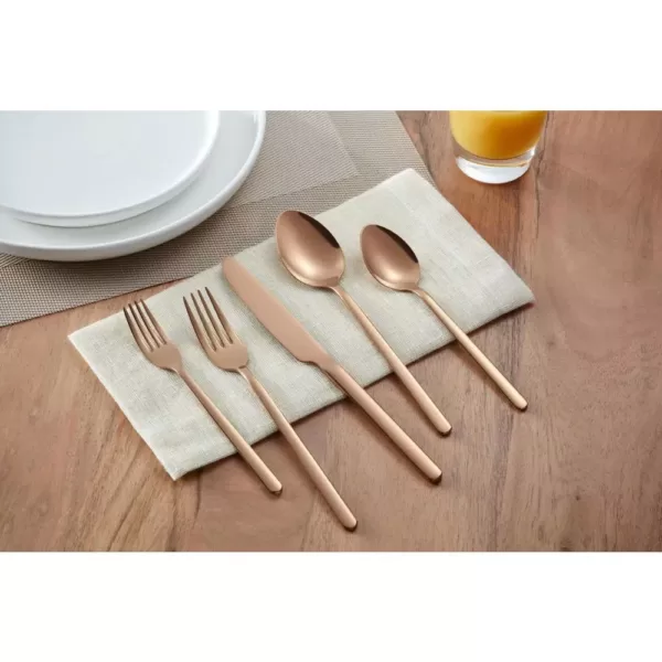 Home Decorators Collection Brenner 40-Piece Stainless Steel 18/0 with Copper Finish Flatware Set (Service for 8)