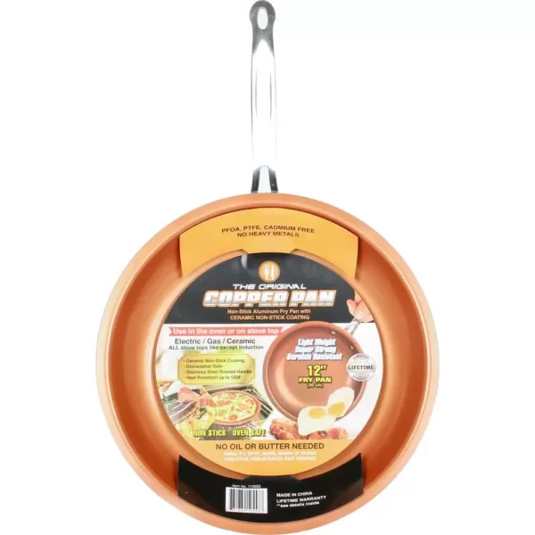 MasterPan Original Copper Pan 12 in. Aluminum Nonstick Frying Pan in Copper