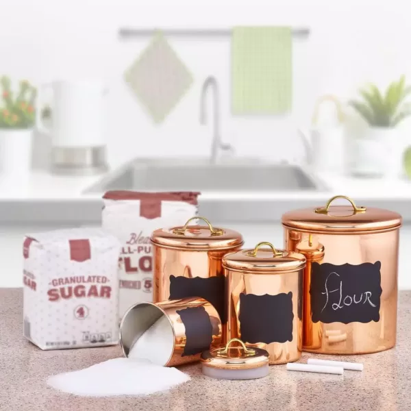 Old Dutch Decor Copper Chalkboard Canister Set (4-Piece)