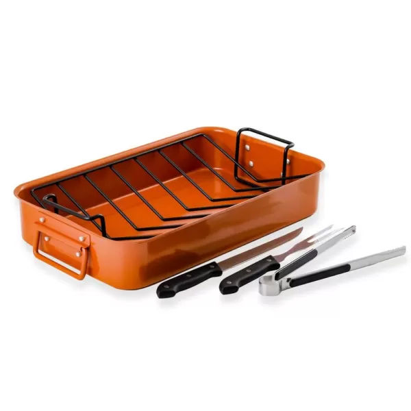 Ovente 5.5 Qt. Non-Stick Roasting Pan With Carving Set