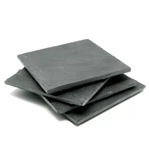 Creative Home Natural Dark Gray Slate Coaster 4 in. x 4 in. (Set of 4)