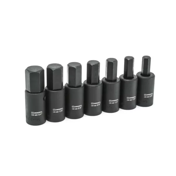 Crescent 1/2 in. Drive SAE Impact Hex Bit Socket Set (7-Pieces)