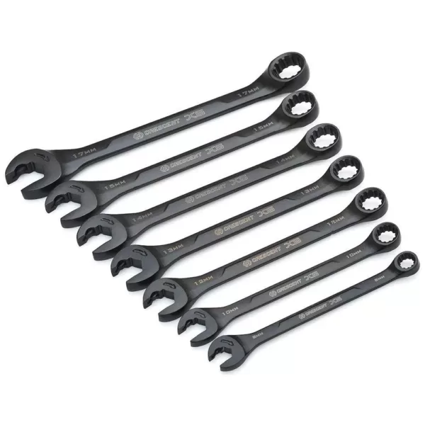 Crescent MM Ratcheting Open-End & Static Box-End Combination Wrench Set (7-Piece)