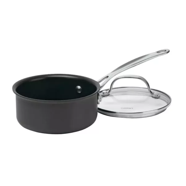 Cuisinart Chef's Classic 1 qt. Hard-Anodized Aluminum Nonstick Saute Pan in Black with Glass Lid