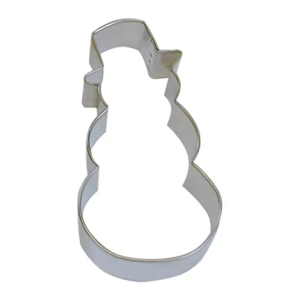 CybrTrayd 12-Piece 4 in. Snowman & Top Hat Tinplate Steel Cookie Cutter & Recipe