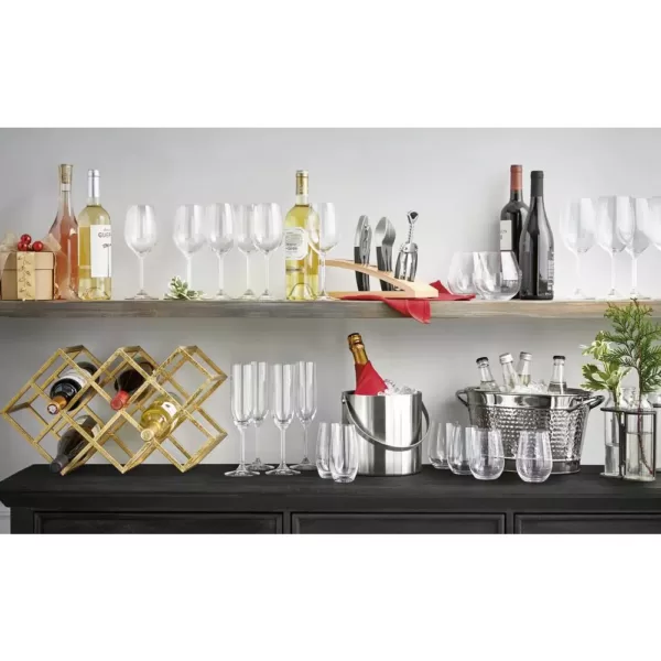 DANYA B Sparkling Gold Iron 9-Bottle Wine Rack