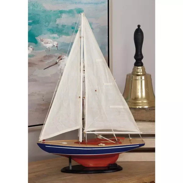 LITTON LANE 17 in. x 26 in. Rustic Wooden Sailing Ship Model