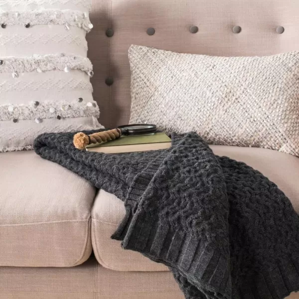 Safavieh Affinity Dark Grey Throw Blanket