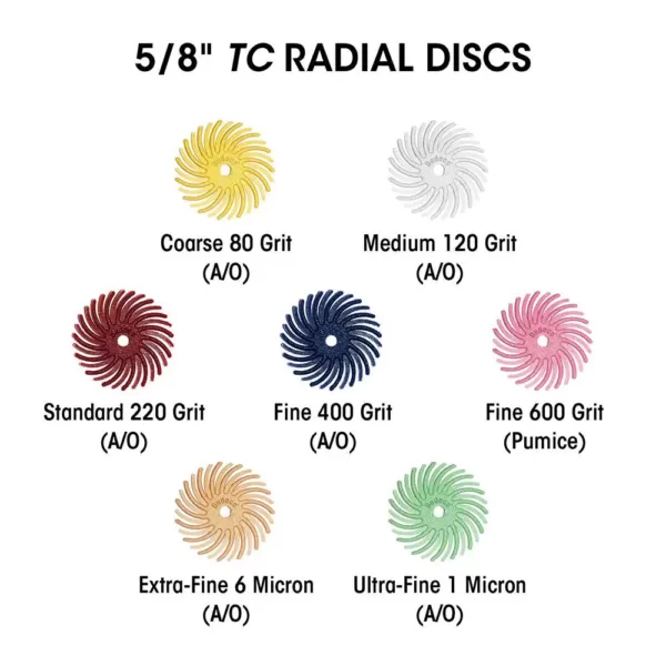 Dedeco Sunburst - 6 in. TA Radial Discs - 1/2 in. Arbor - Thermoplastic Cleaning and Polishing Tool, U-Coarse 36-Grit (1-Pack)