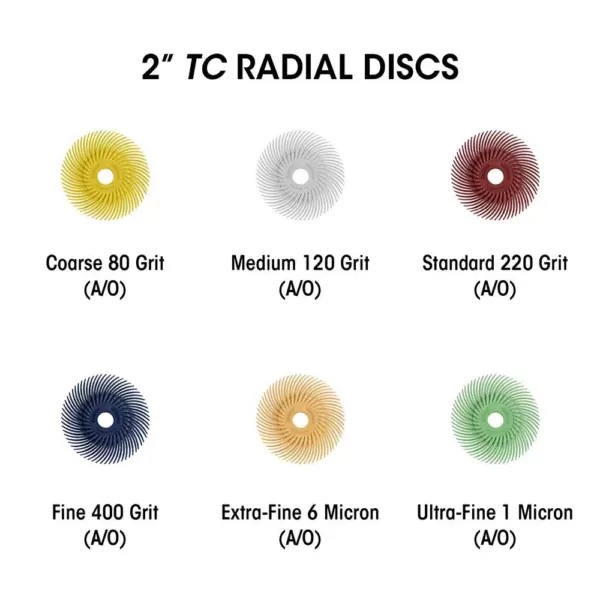 Dedeco Sunburst 7/8 in. 4-Ply Radial Discs - Fine 400-Grit Rotary Cleaning and Polishing Tool (6-Pack)