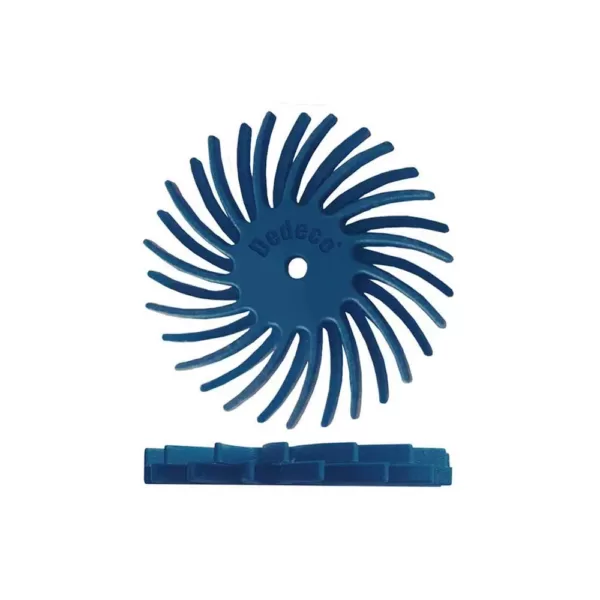 Dedeco Sunburst 7/8 in. Dual Radial Discs - 1/16 in. Fine 400-Grit Arbor Rotary Cleaning and Polishing Tool (12-Pack)