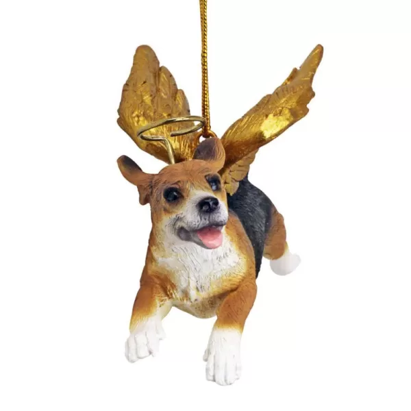 Design Toscano 2.5 in. Honor the Pooch Beagle Holiday Dog Angel Ornament