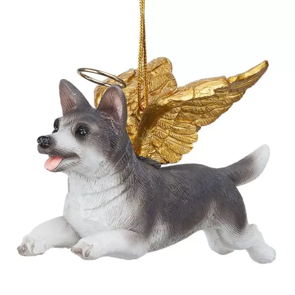 Design Toscano 2.5 in. Honor the Pooch Siberian Husky Holiday Dog Angel Ornament