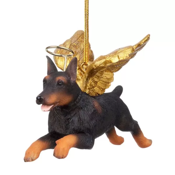 Design Toscano 2.5 in. Honor the Pooch Doberman Holiday Dog Angel Ornament