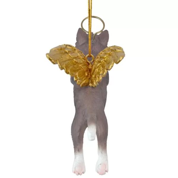 Design Toscano 2.5 in. Honor the Feline Grey Tabby Holiday Cat Angel Ornament