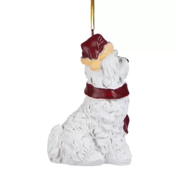 Design Toscano 3.5 in. Maltese Holiday Dog Ornament Sculpture