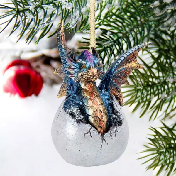 Design Toscano 3.5 in. Hard Boiled Dragon Hatchling Holiday Ornament