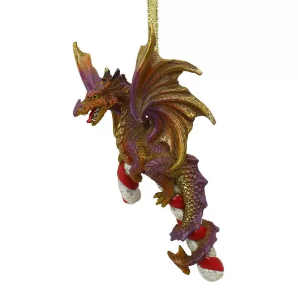 Design Toscano 5 in. Cane and Abel the Dragon 2017 Holiday Ornament