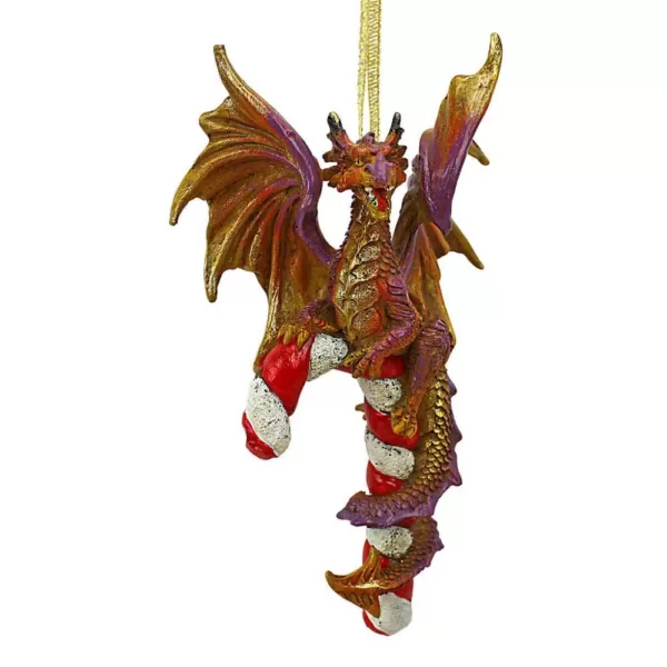 Design Toscano 5 in. Cane and Abel the Dragon 2017 Holiday Ornament