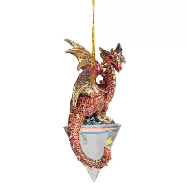 Design Toscano 3.5 in. Diamond Dragon Gothic Holiday Ornament (3-Piece)