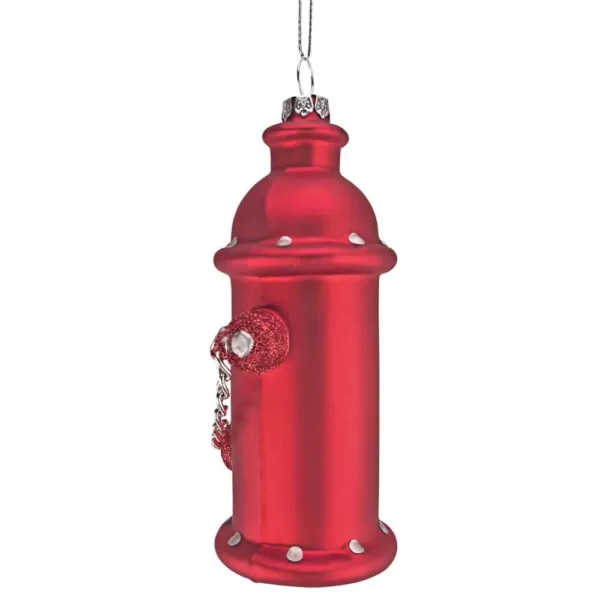 Design Toscano 5 in. Fire Hydrant Blown Glass Holiday Ornament