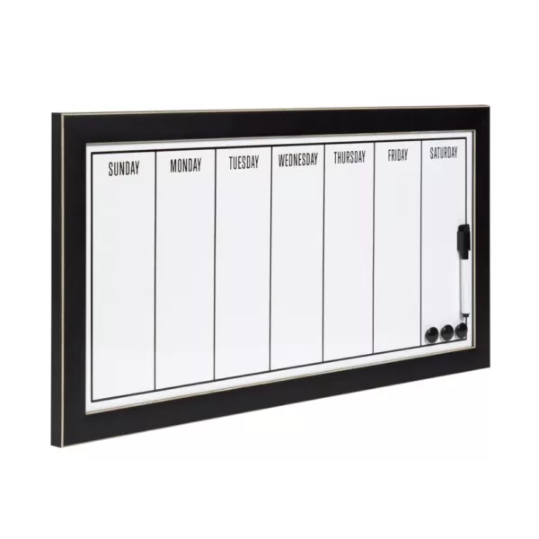 DesignOvation Wyeth Dry Erase Weekly Calendar Memo Board