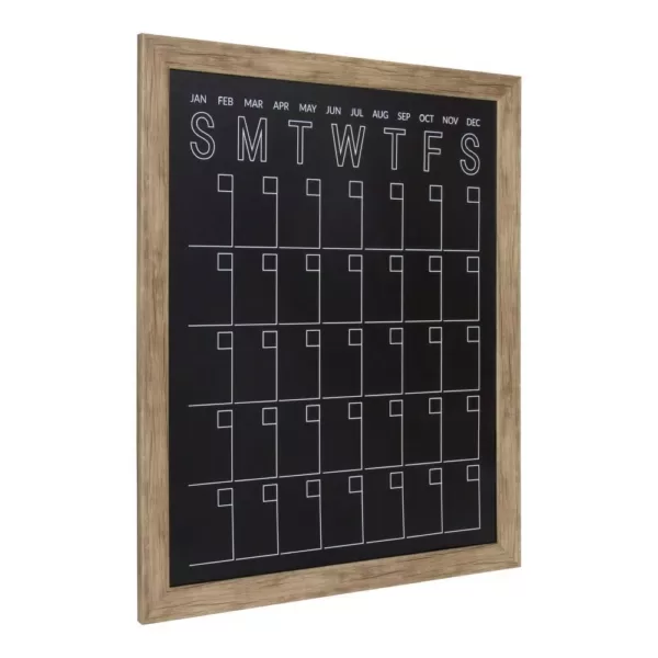 DesignOvation Beatrice Rustic Brown Chalkboard Monthly Calendar Memo Board