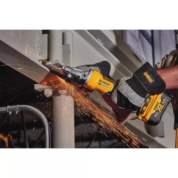 DEWALT 20-Volt MAX XR Cordless Brushless 5 in. Flathead Paddle Switch Small Angle Grinder with Kickback Brake (Tool Only)