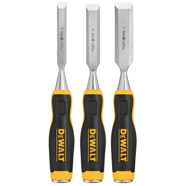 DEWALT Wood Chisel Set (3-Piece) with Bonus 1-1/4 in. and 1-1/2 in. Wood Chisels