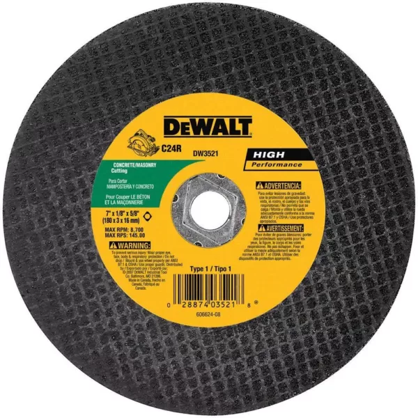 DEWALT 7 in. x 1/8 in. Masonry Abrasive Saw Blade Bulk