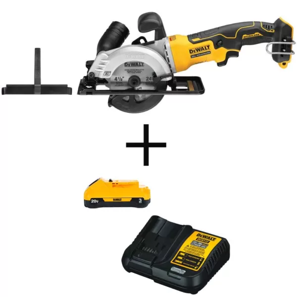 DEWALT ATOMIC 20-Volt MAX Cordless Brushless 4-1/2 in. Circular Saw with (1) 20-Volt Battery 3.0Ah & Charger