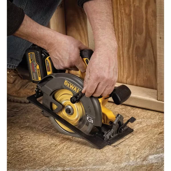 DEWALT FLEXVOLT 60-Volt MAX Cordless Brushless 7-1/4 in. Circular Saw, (1) FLEXVOLT 6.0Ah Battery & 1/2 in. Impact Wrench