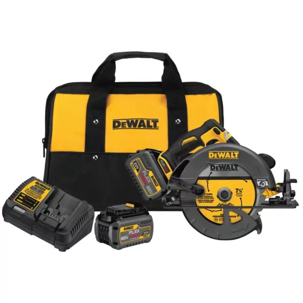 DEWALT FLEXVOLT 60-Volt MAX Cordless Brushless 7-1/4 in. Circular Saw with (2) FLEXVOLT 6.0Ah Batteries