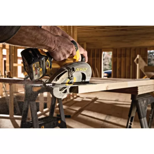 DEWALT FLEXVOLT 60-Volt MAX Cordless Brushless 7-1/4 in. Circular Saw, (2) FLEXVOLT 6.0Ah Batteries & Hammer Drill/Driver