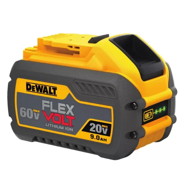 DEWALT FLEXVOLT 60-Volt MAX Cordless Brushless 7-1/4 in. Circular Saw with Brake, (1) FLEXVOLT 9.0Ah Battery & Impact Wrench